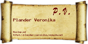 Plander Veronika névjegykártya